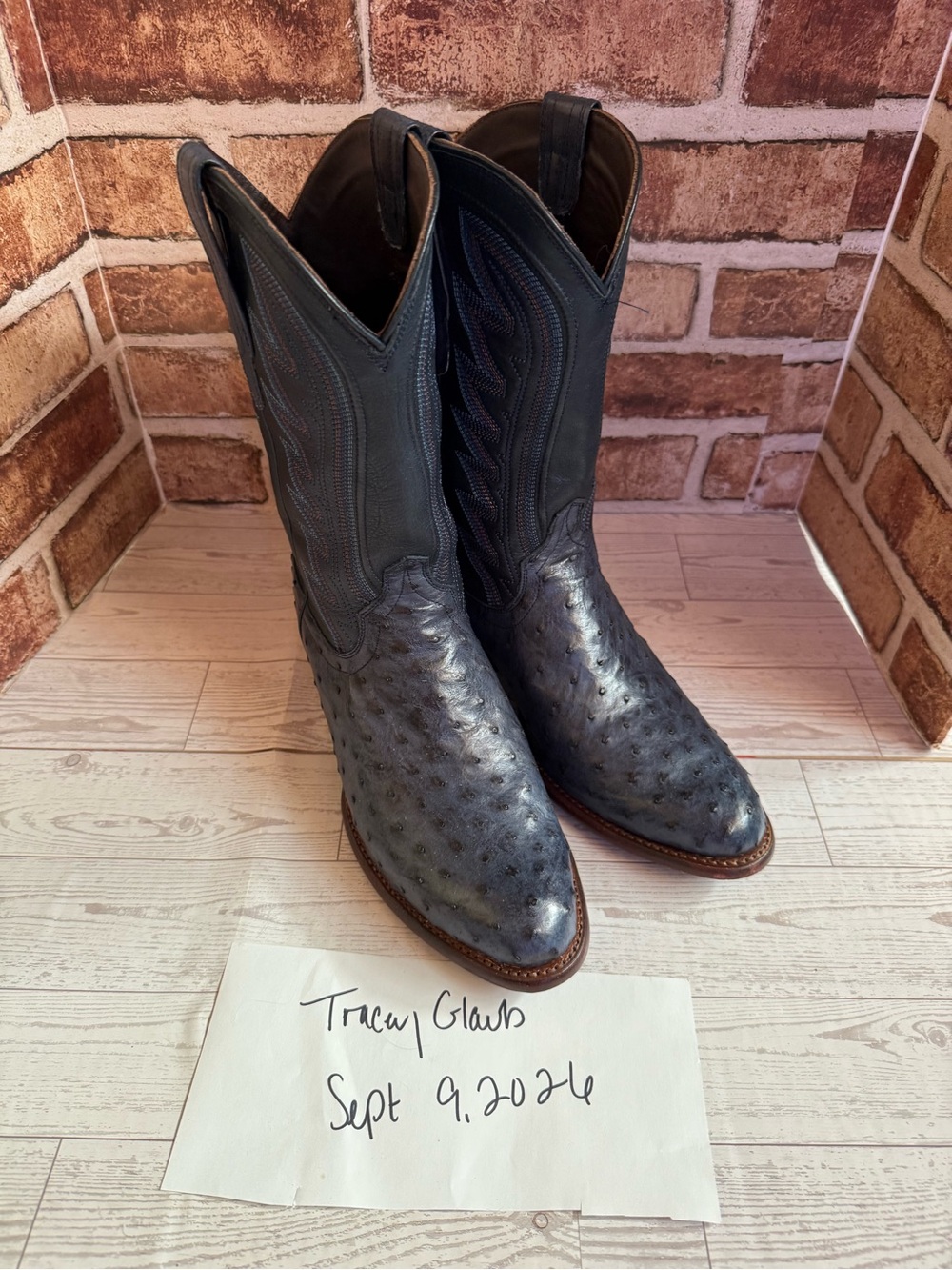Men's atlantic blue Ostrich Tecovas